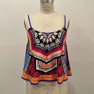 Flying Tomato Multicolor Print Crop Tank Top Size M